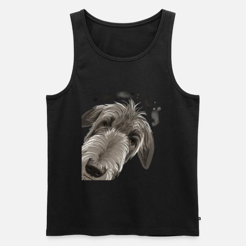 Neugieriger Deerhound Hund - Männer Premium Bio Tank Top - Schwarz