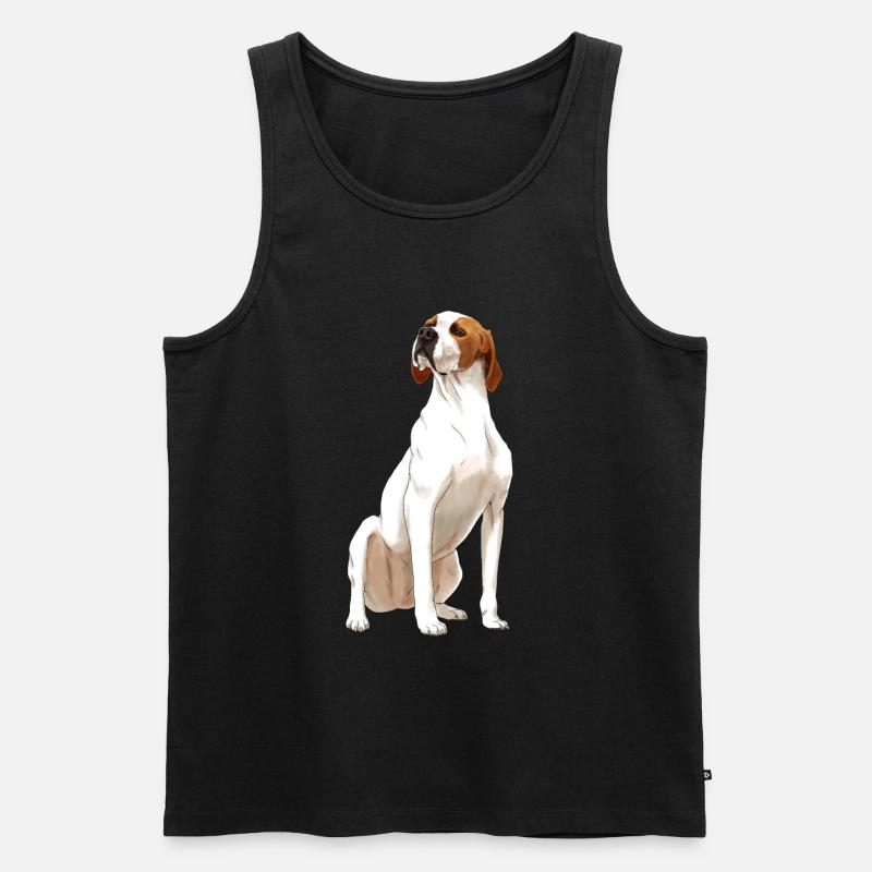 Sitzender English Pointer Hund - Männer Premium Bio Tank Top - Schwarz