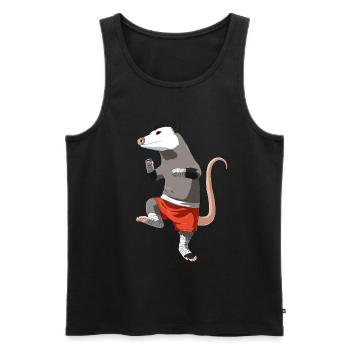 Muay Thai Opossum - Männer Premium Bio Tank Top - Schwarz - Vorne - AI Model Male 178 light (178cm)
