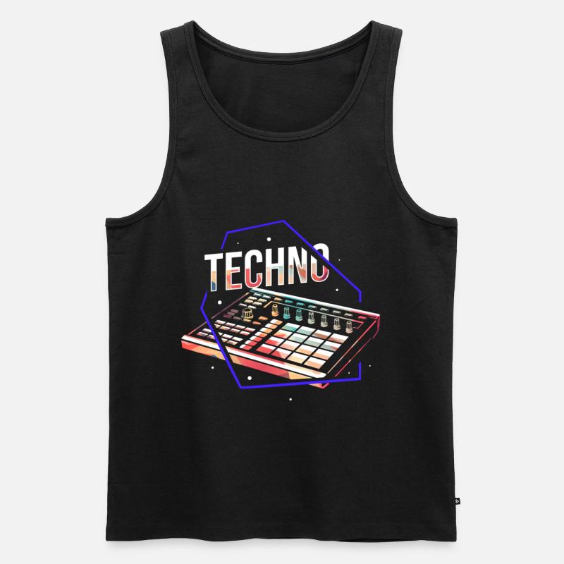 Techno - Männer Premium Bio Tank Top - Schwarz