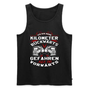 Trucker LKW Fahrer Fernfahrer Brummi Geschenk - Männer Premium Bio Tank Top - Schwarz - Vorne - Michal (187cm)