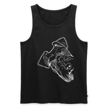 Curious Schnauzer Dog - Men's Premium Organic Tank Top - black - Front - AI Model Male 178 light (178cm)