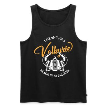 Viking sayings, Vikings, Odin and Valkyre - Men's Premium Organic Tank Top - black - Front - AI Model Male 178 light (178cm)