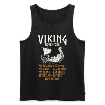 Wikinger Sprüche, Vikings, Odin und Valkyre - Männer Premium Bio Tank Top - Schwarz - Vorne - Michal (187cm)