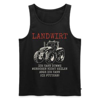 Landwirt Geschenk Landwirtschaft , Traktor Spruch. - Männer Premium Bio Tank Top - Schwarz - Vorne - AI Model Male 178 light (178cm)