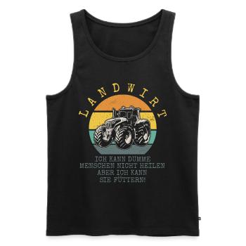 Landwirt Geschenk Landwirtschaft , Traktor Spruch - Männer Premium Bio Tank Top - Schwarz - Vorne - AI Model Male 178 light (178cm)