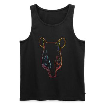 Colorful Tapir - Men's Premium Organic Tank Top - black - Front - AI Model Male 178 light (178cm)