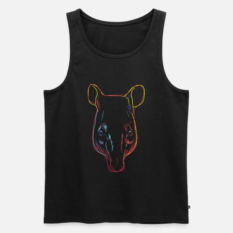 Bunte Tapire Geschenkidee - Männer Premium Bio Tank Top - Schwarz