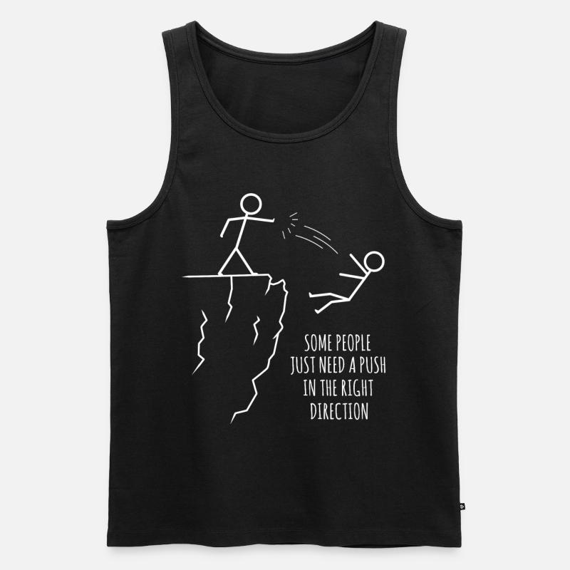 Sarkastisches Strichmännchen, Motivation - Männer Premium Bio Tank Top - Schwarz