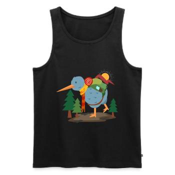 Kiwi backpack tour - Men's Premium Organic Tank Top - black - Front - Michal (187cm)