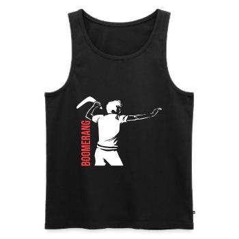 Bumerang-Wurfstab - Männer Premium Bio Tank Top - Schwarz - Vorne - Michal (187cm)