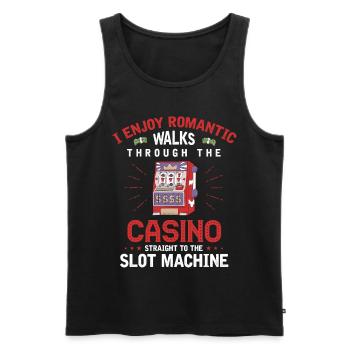 Enjoy walks through the casino to slot machine - Männer Premium Bio Tank Top - Schwarz - Vorne - Michal (187cm)