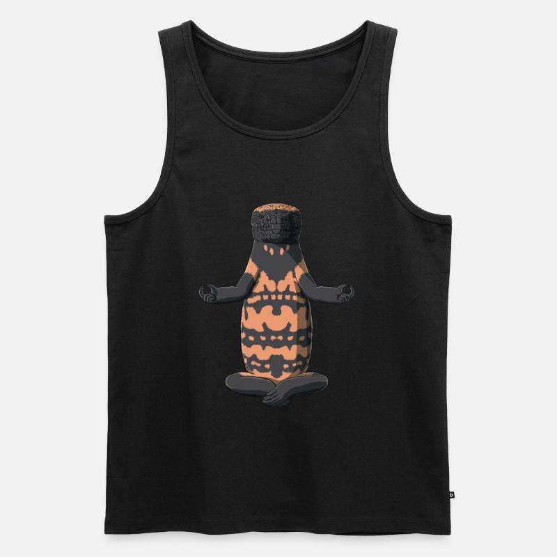 Meditierende GilaKrustenechse - Männer Premium Bio Tank Top - Schwarz