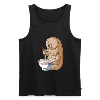 Funny Japanese Kawaii Ramen Tardigrade - Men's Premium Organic Tank Top - black - Front - Michal (187cm)