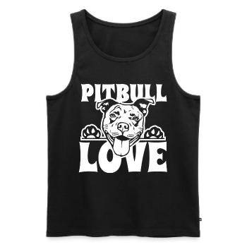 Pitbull Love, Pitbull Puppy Dog Breeder - Men's Premium Organic Tank Top - black - Front - AI Model Male 178 light (178cm)