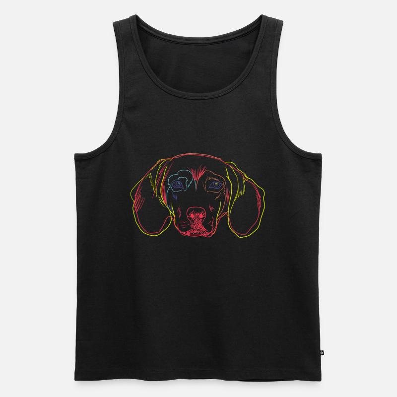 Bunter Tiroler Bracke Hund - Männer Premium Bio Tank Top - Schwarz