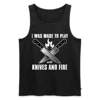 Kochen Koch Küche Chefkoch Köchin Essen Geschenk - Männer Premium Bio Tank Top - Schwarz - Vorne - AI Model Male 178 light (178cm)