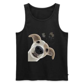 Curious Whippet Dog - Men's Premium Organic Tank Top - black - Front - AI Model Male 178 light (178cm)