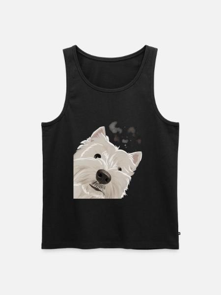 Nysgerrig West Highland Hvid Terrier Hund - Herre Premium økologisk tanktop - sort
