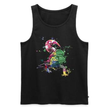 Gecko Reptile, Reptiles, Lézards, gardiens d’animaux - Débardeur bio Premium Homme - noir - Devant - Michal (187cm)