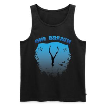 Apnoe Tauchen, Freediving, Tieftaucher - Männer Premium Bio Tank Top - Schwarz - Vorne - AI Model Male 178 light (178cm)