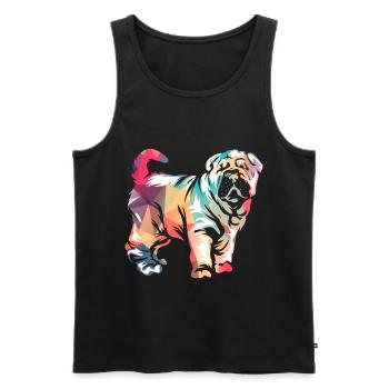 Shar Pei - Männer Premium Bio Tank Top - Schwarz - Vorne - AI Model Male 178 light (178cm)