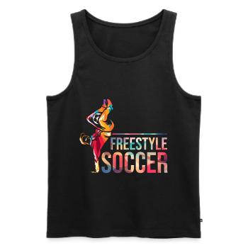 Freestyle Football Soccer Soccer - Débardeur bio Premium Homme - noir - Devant - AI Model Male 178 light (178cm)