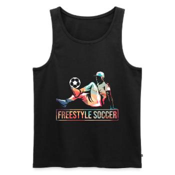 Freestyle Football Soccer Soccer - Débardeur bio Premium Homme - noir - Devant - AI Model Male 178 light (178cm)