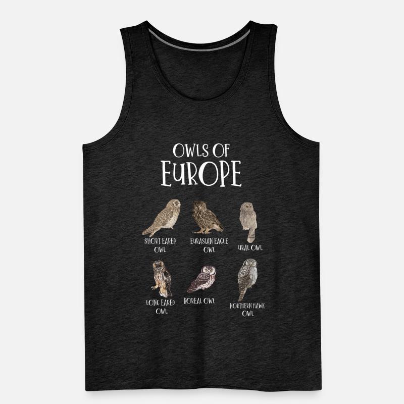 Eulenarten, Eulen & Kauze, Eule Fan Männer Premium Bio Tank Top