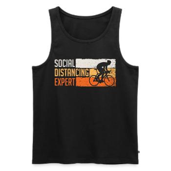 Social Distancing, Vélo de course Vélo de course Cadeau - Débardeur bio Premium Homme - noir - Devant - Michal (187cm)