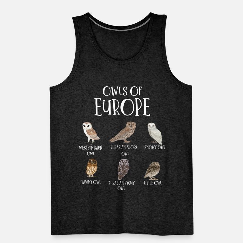 Eulenarten, Eulen & Kauze, Eule Fan Männer Premium Bio Tank Top