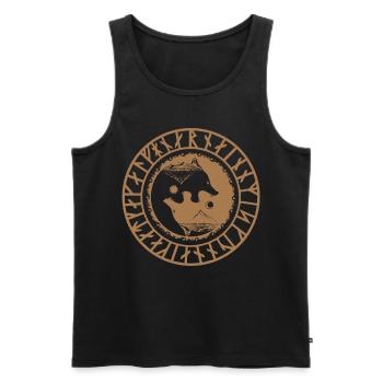 Ying Yang Odin Nordische Mythologie - Männer Premium Bio Tank Top - Schwarz - Vorne - Michal (187cm)