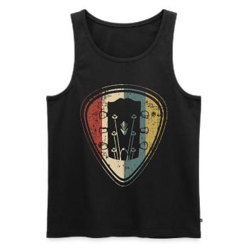 Gutiar Player Plectrum Gift, Guitarist in Band - Men's Premium Organic Tank Top - black - Front - Michal (187cm)