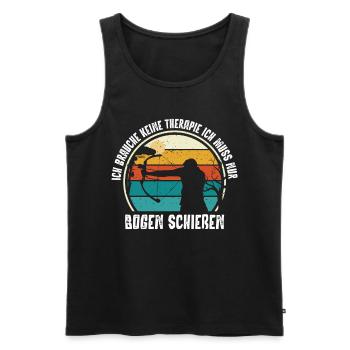 Bogenschießen, Archery, Langbogen, Compound - Männer Premium Bio Tank Top - Schwarz - Vorne - AI Model Male 178 light (178cm)