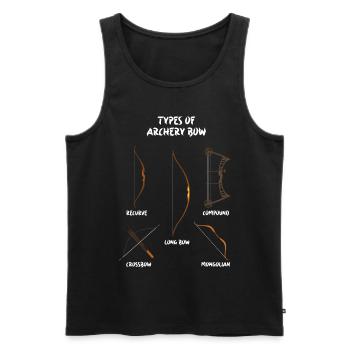 Arten von Bögen, Langbogen, Bogenschießen - Männer Premium Bio Tank Top - Schwarz - Vorne - AI Model Male 178 light (178cm)