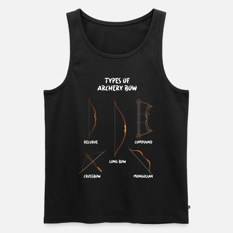 Arten von Bögen, Langbogen, Bogenschießen - Männer Premium Bio Tank Top - Schwarz