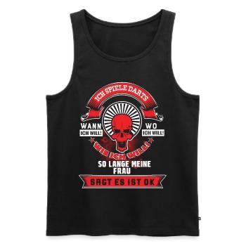 Dart Darts Bullseye Dartspieler Dartboard Geschenk - Männer Premium Bio Tank Top - Schwarz - Vorne - Michal (187cm)