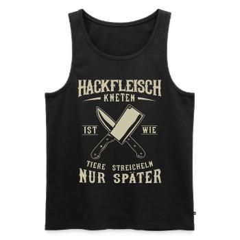 Fleischer und Metzger Geschenk, Hackfleisch - Männer Premium Bio Tank Top - Schwarz - Vorne - AI Model Male 178 light (178cm)