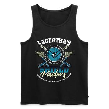 Wikinger Lagertha Bouclier Vierges - Débardeur bio Premium Homme - noir - Devant - AI Model Male 178 light (178cm)