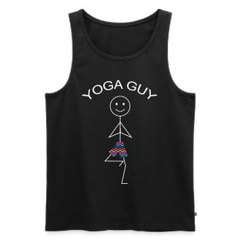 Yoga, Type de Yoga Spirituel, Homme-baguette - Débardeur bio Premium Homme - noir - Devant - Michal (187cm)