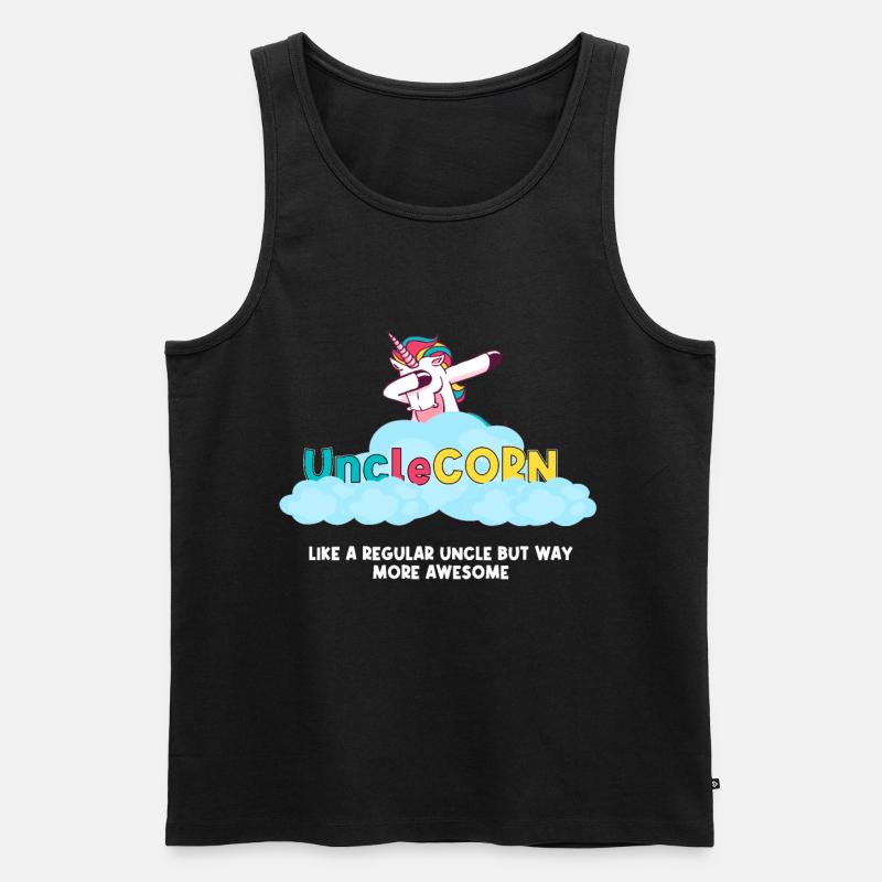 Unclecorn - Männer Premium Bio Tank Top - Schwarz