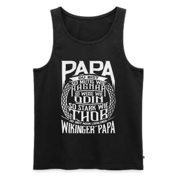 Wikinger Papa, Odin, Ragnar, Vatertag - Männer Premium Bio Tank Top - Schwarz - Vorne - Michal (187cm)
