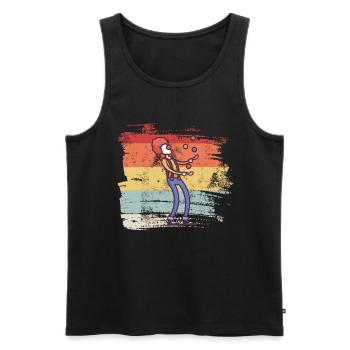 Retro Clown Zirkus - Männer Premium Bio Tank Top - Schwarz - Vorne - AI Model Male 178 light (178cm)