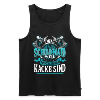 Schildmaid, Weil Prinzessinnen kacke ist - Männer Premium Bio Tank Top - Schwarz - Vorne - AI Model Male 178 light (178cm)