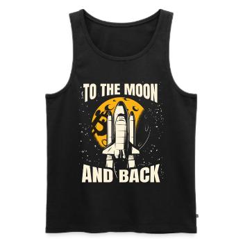 Bitcoin, crypto-monnaie, Crypto Vers la Lune - Débardeur bio Premium Homme - noir - Devant - Michal (187cm)