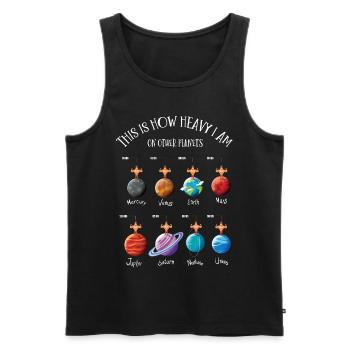 Planets, Universe, Heavy On Planets - Men's Premium Organic Tank Top - black - Front - AI Model Male 178 light (178cm)