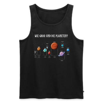 Sonnensystem, Planeten, WIe groß sind die Planeten - Männer Premium Bio Tank Top - Schwarz - Vorne - Michal (187cm)