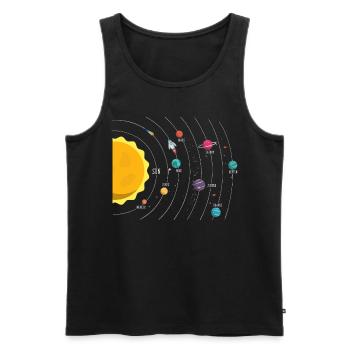 Sonnensystem, Planet, Planeten, Sonne, Erde - Männer Premium Bio Tank Top - Schwarz - Vorne - Michal (187cm)