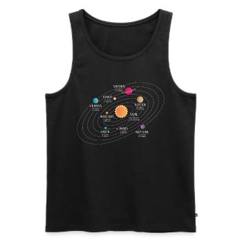 Sonnensystem, Planet, Planeten, Sonne, Erde - Männer Premium Bio Tank Top - Schwarz - Vorne - Michal (187cm)