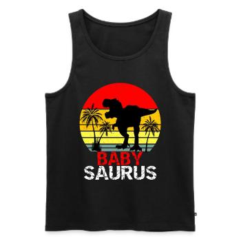 Babysaurus T Rex Dinosaurier - Männer Premium Bio Tank Top - Schwarz - Vorne - AI Model Male 178 light (178cm)